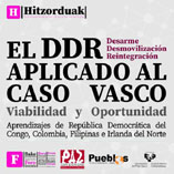 (Cast) 11/04, Donostia: Jornada “El DDR aplicado al caso vasco. Aprendizajes de República Democrática del Congo, Colombia, Filipinas e Irlanda del Norte”